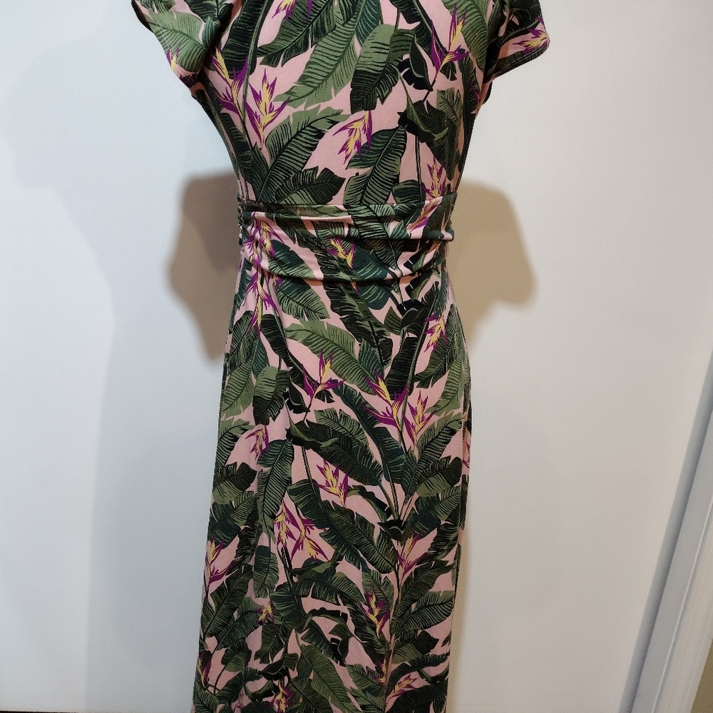 Land's End Maxi dress/floral/faux wrap top/tropical - Picture 3 of 3